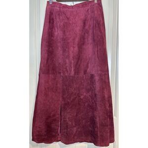 New Vintage Erez Levy high rise maxi Leather Skirt sz XL Western Boho 80s Glam
